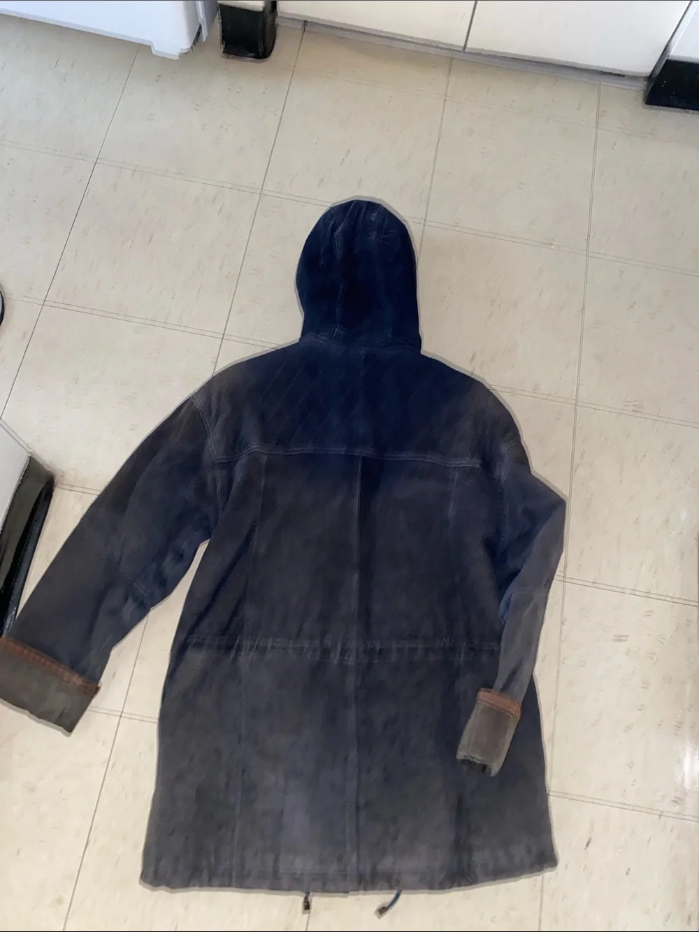 VINTAGE SILVERLEAF HEAVY SUEDE HOODED WOMENS JAVKET SMALL